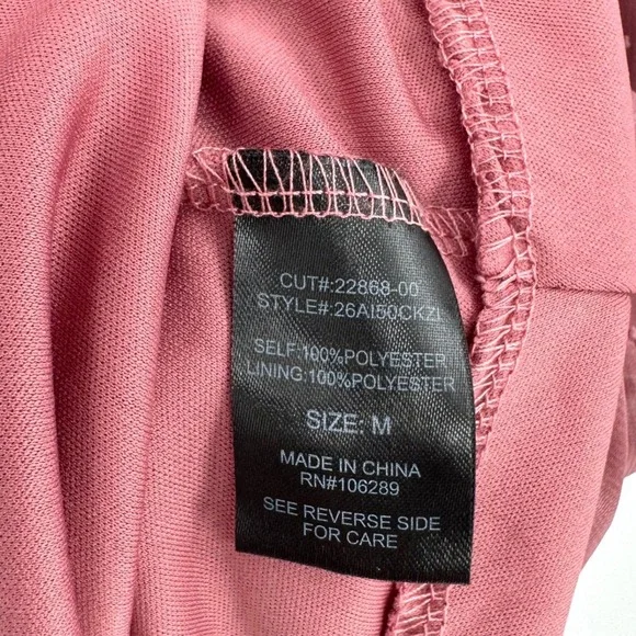 Trixxi Mauve Swiss Dot Tiered Mini Dress High Ruffle Neck Long Sleeve Women's M - Picture 11 of 13